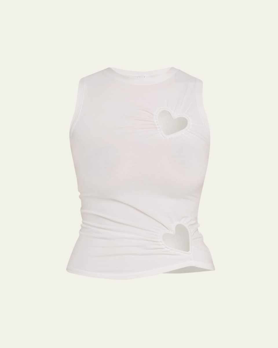 Cotton Jersey Heart Cutout Tank